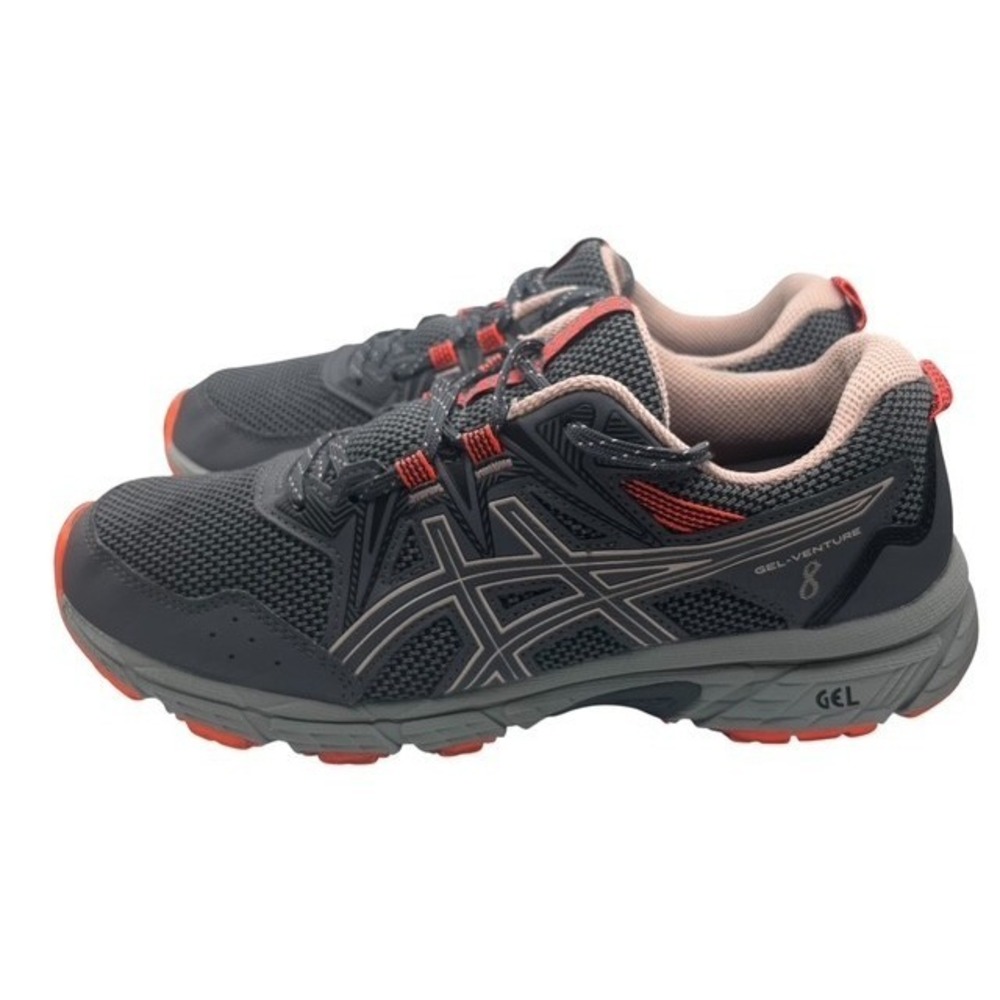 Asics Womens Sz 8.5 Gel-Venture 8 Running Shoes Grey/Ginger Peach Comfort- 1620